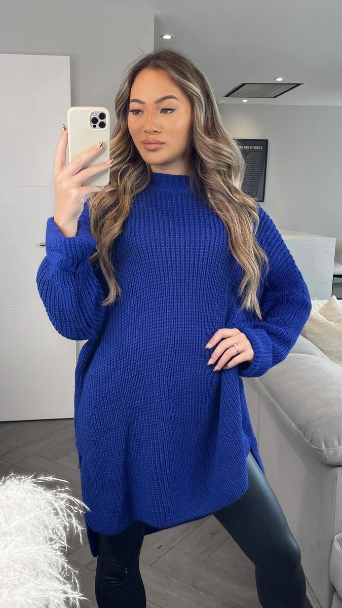 Dolly Oversized Knitted Jumper with Folded Sleeve Dolly Oversized Knitted Jumper with Folded Sleeve