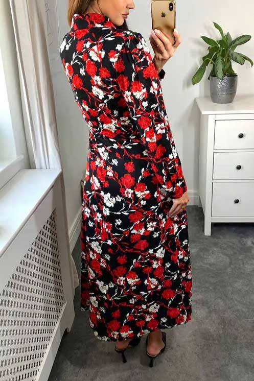 Seren Long Sleeve Floral Shirt Maxi Dress Thumbnail Seren Long Sleeve Floral Shirt Maxi Dress Thumbnail