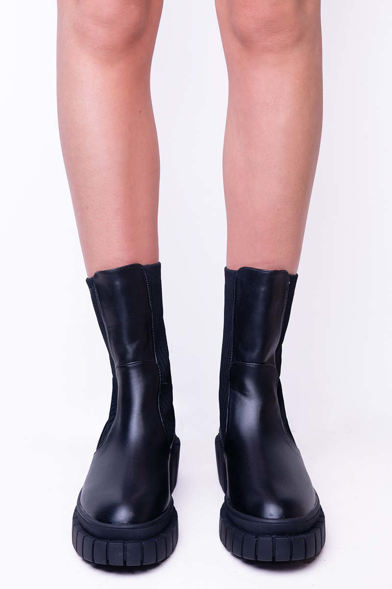 Margo Sock Knitted Chunky Sole Ankle High Boots Thumbnail Margo Sock Knitted Chunky Sole Ankle High Boots Thumbnail