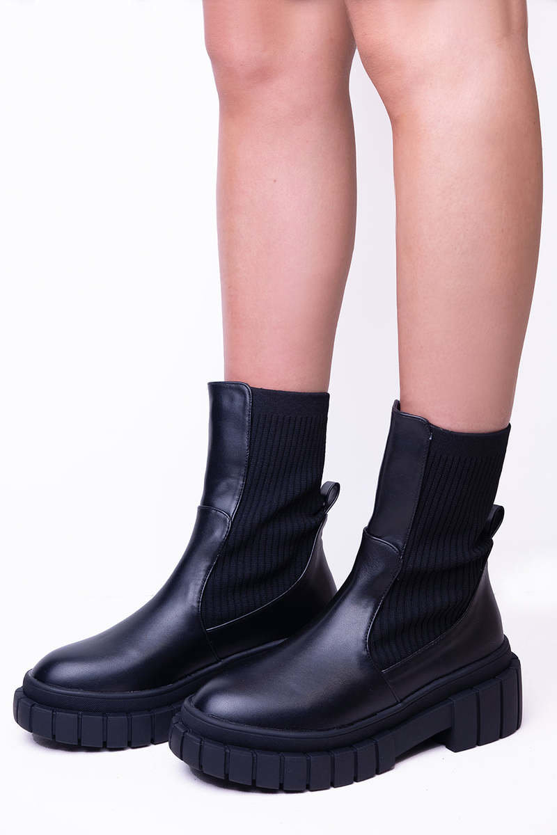 Margo Sock Knitted Chunky Sole Ankle High Boots Margo Sock Knitted Chunky Sole Ankle High Boots
