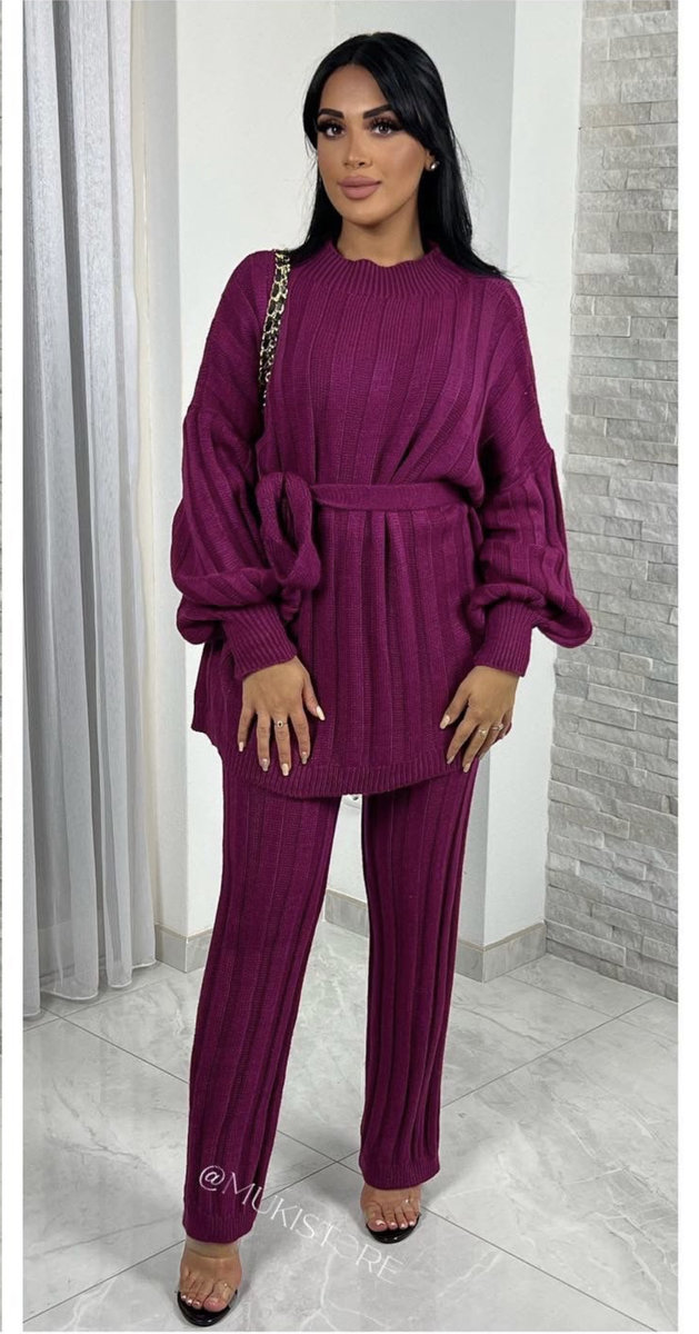Amber Belted Top and Trouser Knitted Co-ord Amber Belted Top and Trouser Knitted Co-ord