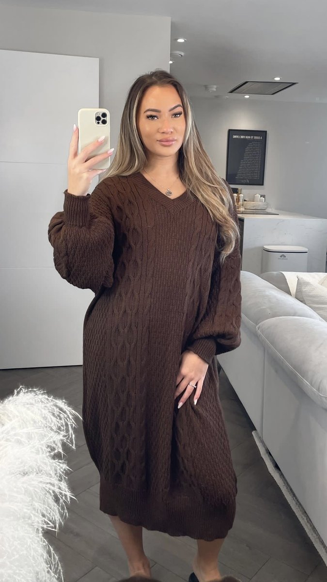 Melissa V-neck Maxi Knitted Jumper Dress