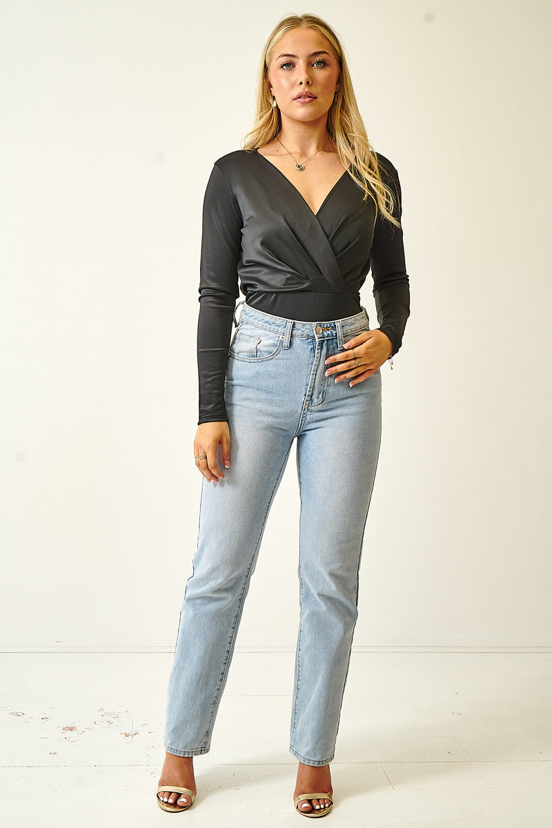 Hana Satin Feel Long Sleeve Bodysuit Thumbnail Hana Satin Feel Long Sleeve Bodysuit Thumbnail