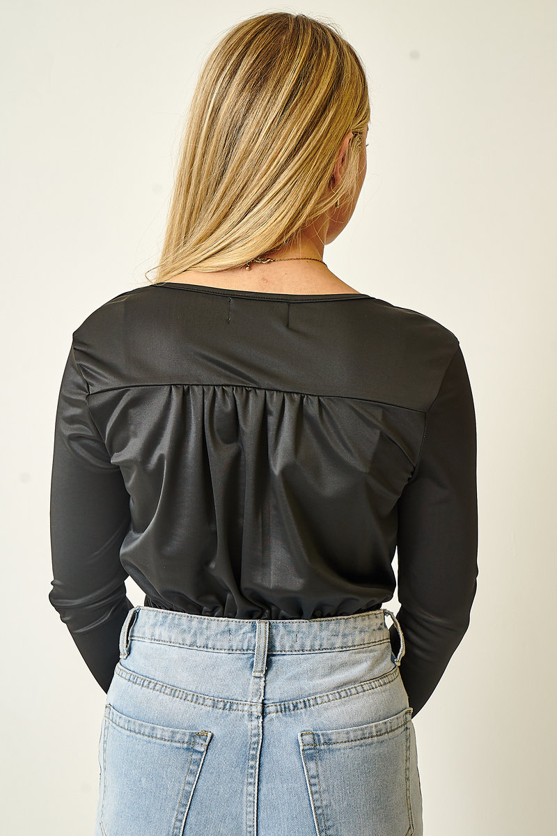 Hana Satin Feel Long Sleeve Bodysuit Thumbnail Hana Satin Feel Long Sleeve Bodysuit Thumbnail