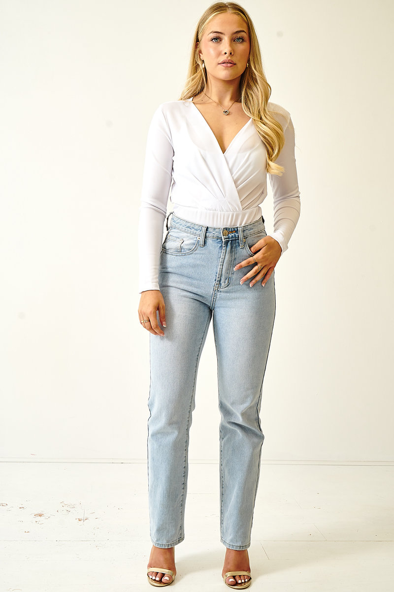 Hana Satin Feel Long Sleeve Bodysuit Thumbnail Hana Satin Feel Long Sleeve Bodysuit Thumbnail