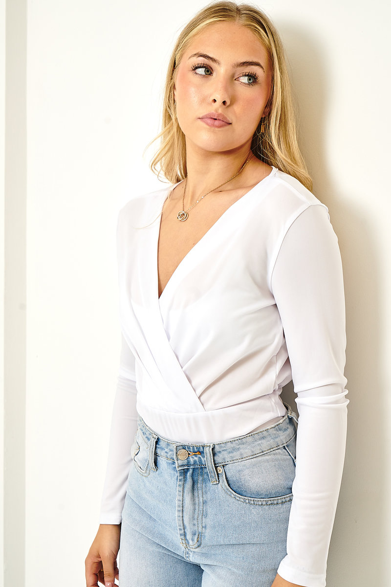 Hana Satin Feel Long Sleeve Bodysuit Thumbnail Hana Satin Feel Long Sleeve Bodysuit Thumbnail
