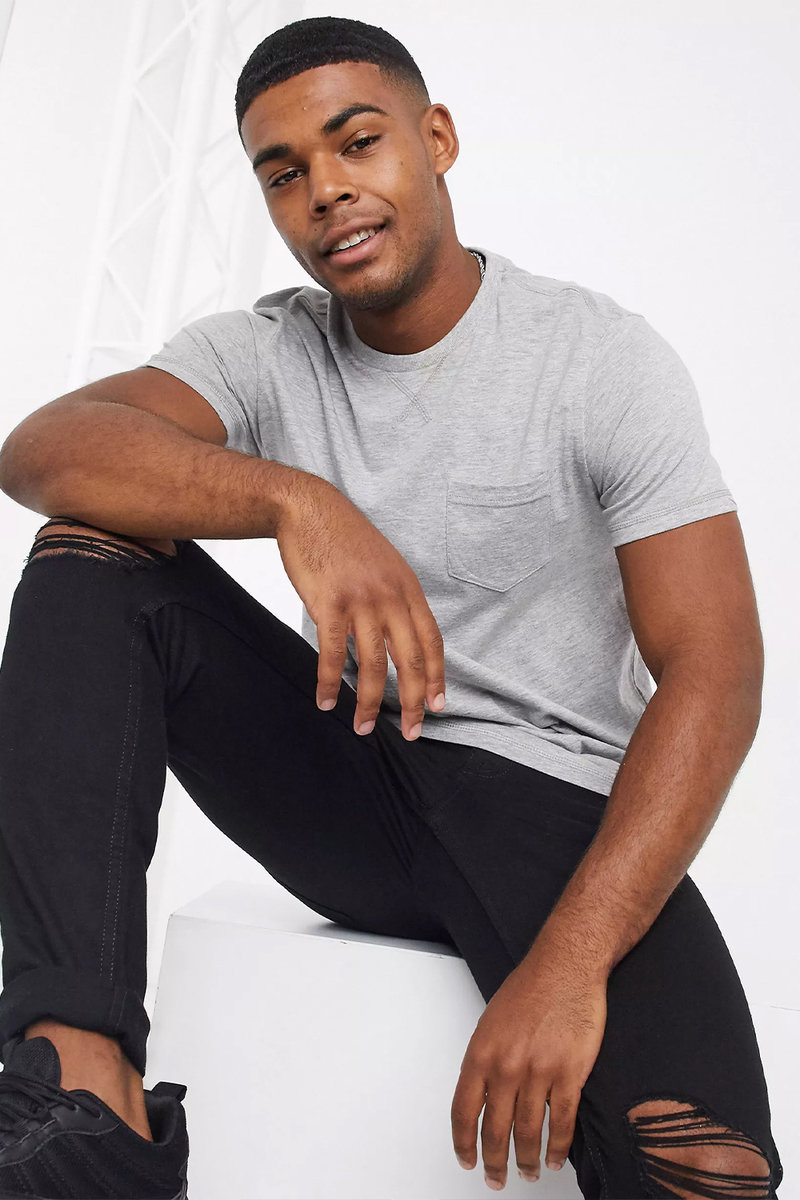 Daniel Chest Pocket Ribbed Crew Neck T-Shirt Daniel Chest Pocket Ribbed Crew Neck T-Shirt