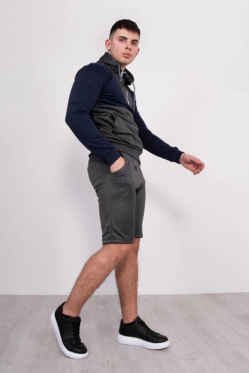 Cooper Two Tone Half Zip Hooded Short Set Thumbnail Cooper Two Tone Half Zip Hooded Short Set Thumbnail