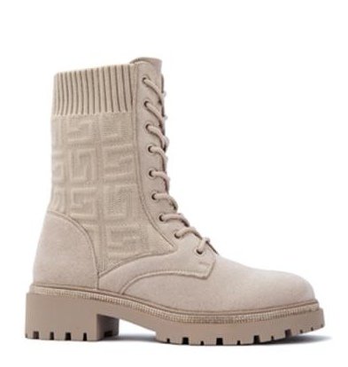 Emelia Lace Up Sock Ankle Boots with Chunky Stones Thumbnail Emelia Lace Up Sock Ankle Boots with Chunky Stones Thumbnail