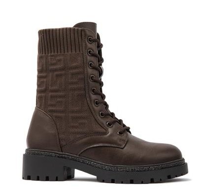 Emelia Lace Up Sock Ankle Boots with Chunky Stones Thumbnail Emelia Lace Up Sock Ankle Boots with Chunky Stones Thumbnail