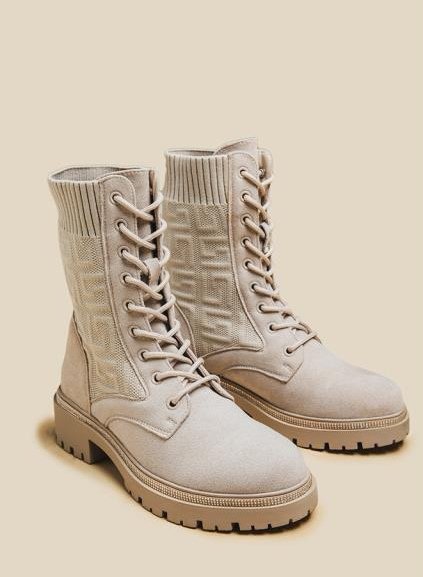 Emelia Lace Up Sock Ankle Boots with Chunky Stones Emelia Lace Up Sock Ankle Boots with Chunky Stones