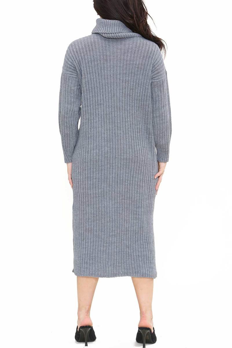 Camila High Neck Knitted Midi Jumper Dress Thumbnail Camila High Neck Knitted Midi Jumper Dress Thumbnail