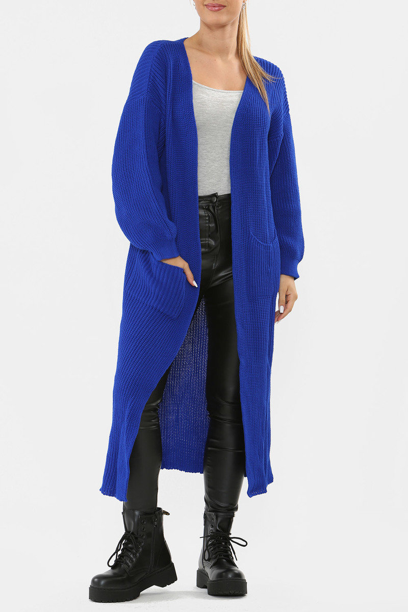 Isobel Chunky Knitted Longline Cardigan in Brown Isobel Chunky Knitted Longline Cardigan in Brown