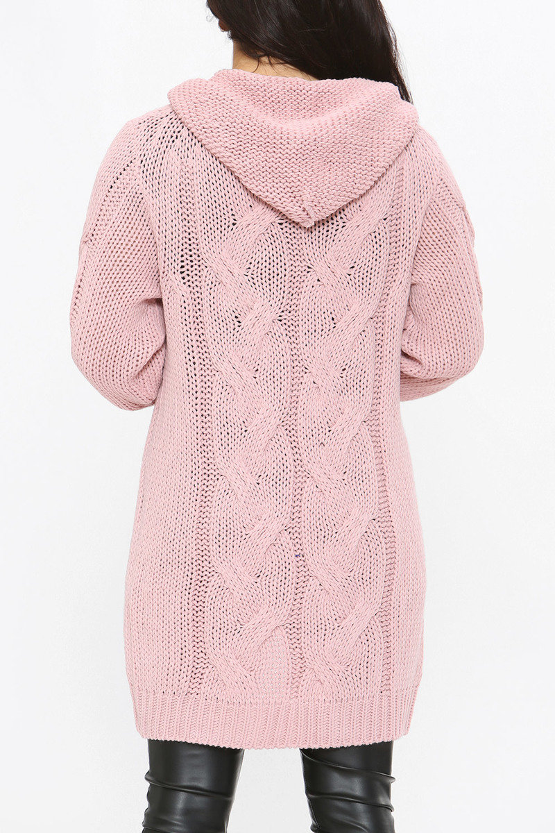 Lexi Cable Knit Long Line Hooded Cardigan Thumbnail Lexi Cable Knit Long Line Hooded Cardigan Thumbnail