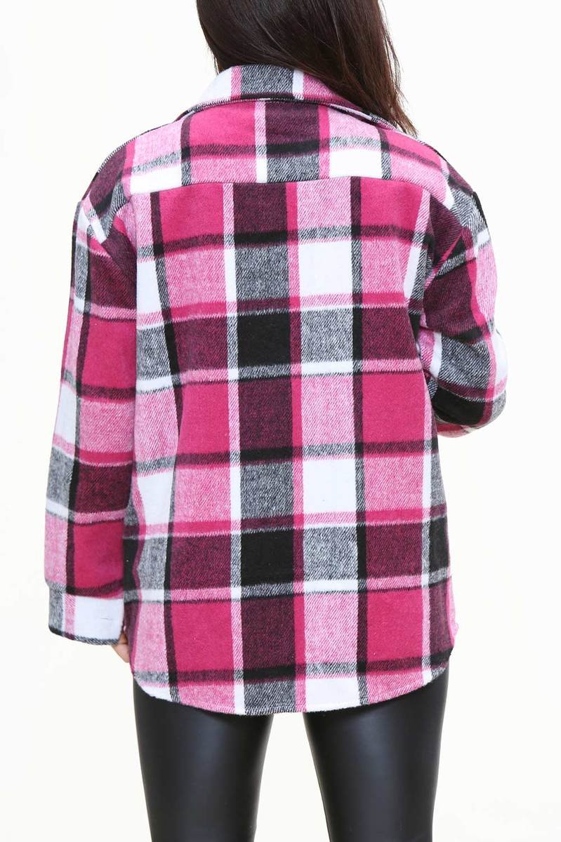 Chloe Button Down Check Shacket Thumbnail Chloe Button Down Check Shacket Thumbnail