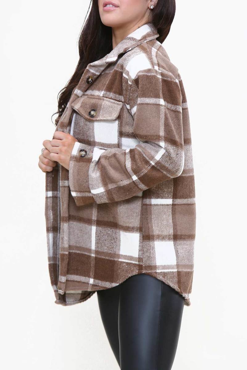 Chloe Button Down Check Shacket Thumbnail Chloe Button Down Check Shacket Thumbnail