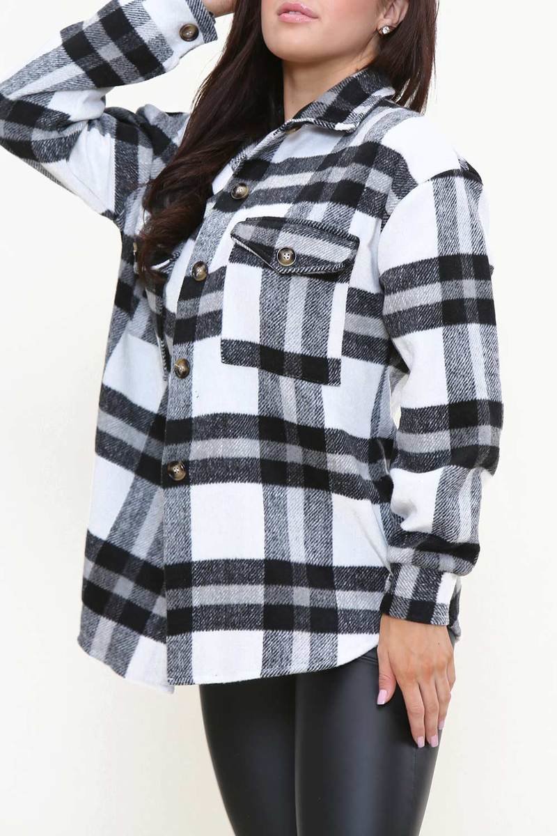 Chloe Button Down Check Shacket Thumbnail