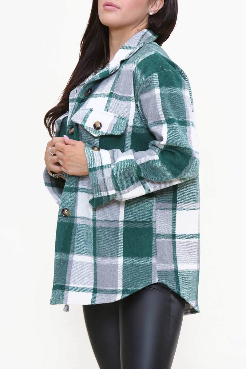 Chloe Button Down Check Shacket Thumbnail Chloe Button Down Check Shacket Thumbnail