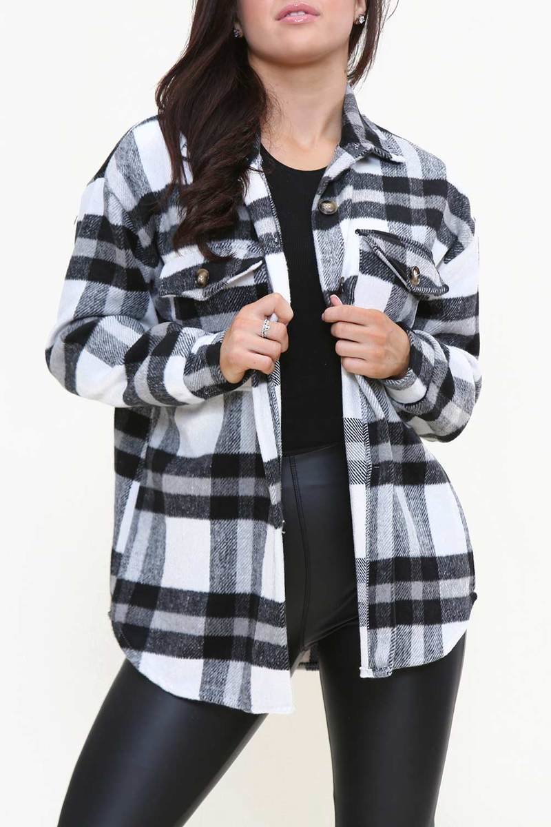 Chloe Button Down Check Shacket