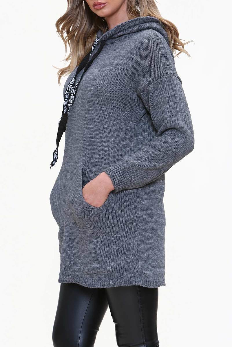 Cadi Oversized Knitted Hooded Jumper Thumbnail Cadi Oversized Knitted Hooded Jumper Thumbnail