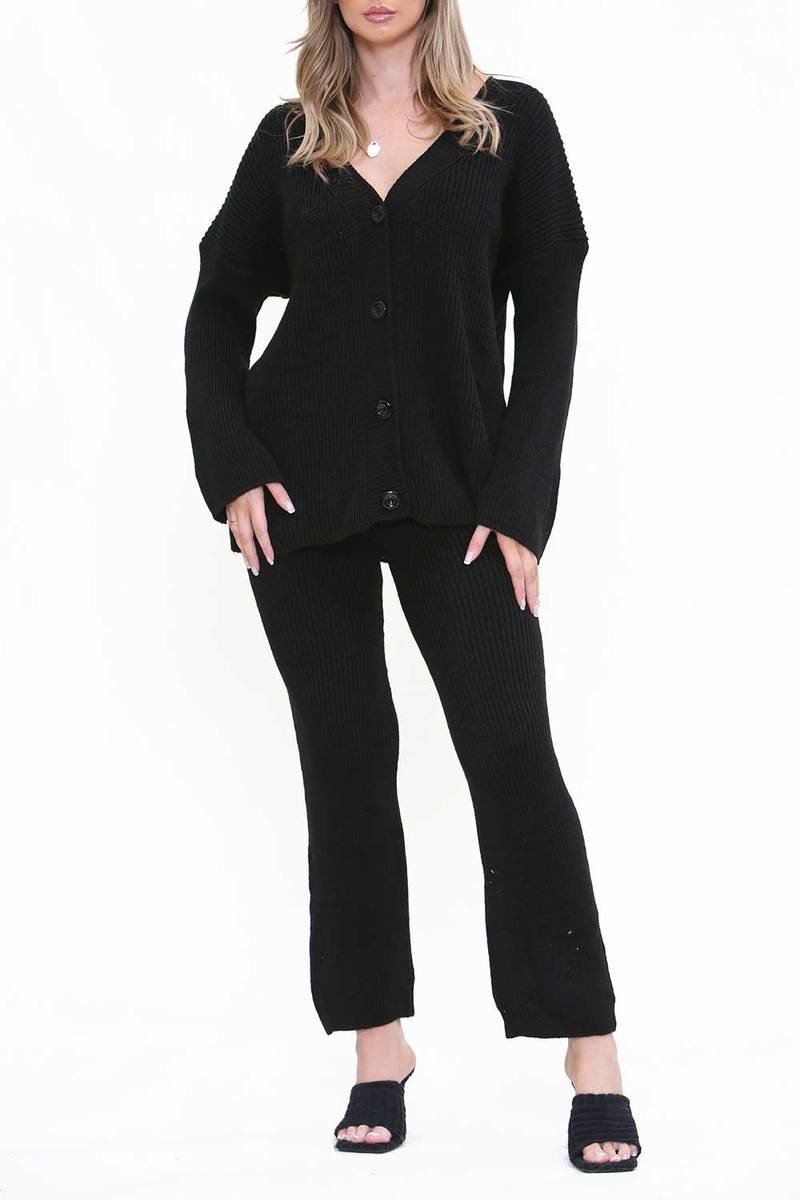 Madison Knitted Button Cardigan and Trousers Co-Ord Set Madison Knitted Button Cardigan and Trousers Co-Ord Set
