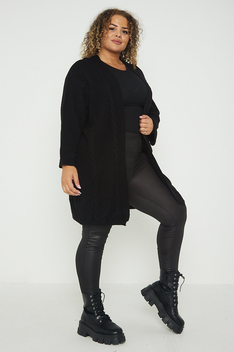 Effie Mid Length Knitted Plus Size Cardigan Thumbnail Effie Mid Length Knitted Plus Size Cardigan Thumbnail