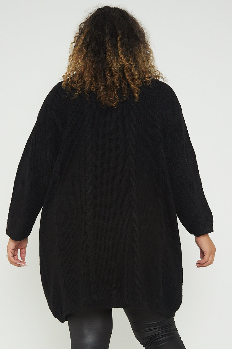 Effie Mid Length Knitted Plus Size Cardigan Thumbnail Effie Mid Length Knitted Plus Size Cardigan Thumbnail