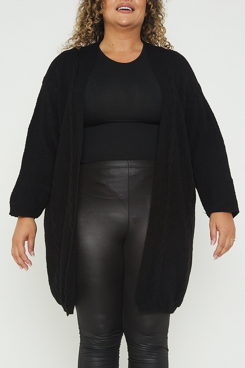 Effie Mid Length Knitted Plus Size Cardigan Thumbnail Effie Mid Length Knitted Plus Size Cardigan Thumbnail