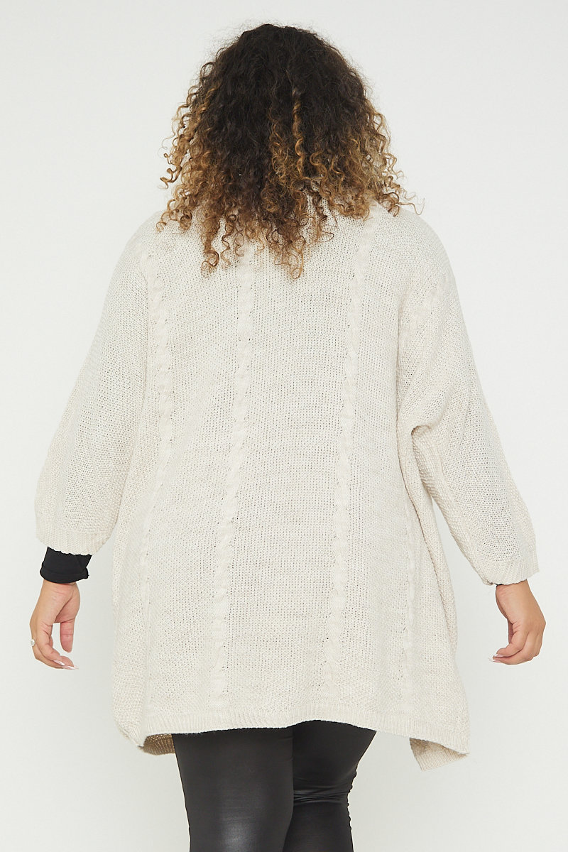 Effie Mid Length Knitted Plus Size Cardigan Thumbnail Effie Mid Length Knitted Plus Size Cardigan Thumbnail