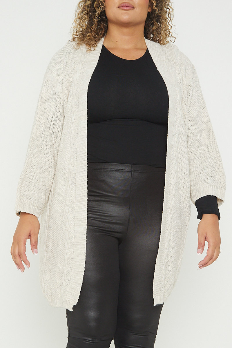 Effie Mid Length Knitted Plus Size Cardigan Thumbnail Effie Mid Length Knitted Plus Size Cardigan Thumbnail
