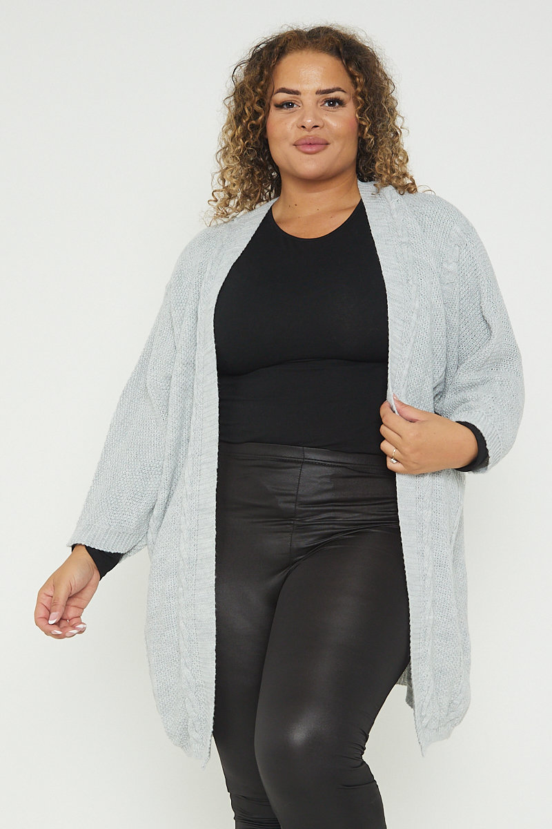 Effie Mid Length Knitted Plus Size Cardigan Effie Mid Length Knitted Plus Size Cardigan