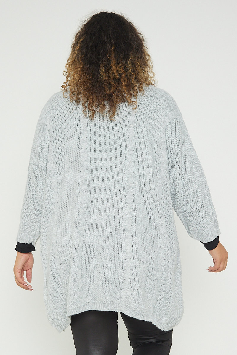 Effie Mid Length Knitted Plus Size Cardigan Thumbnail Effie Mid Length Knitted Plus Size Cardigan Thumbnail