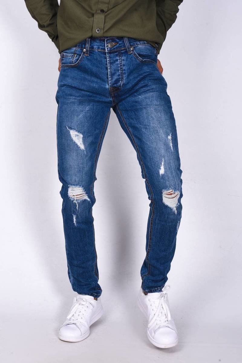 Dominic Extreme Ripped Skinny Denim Jeans Thumbnail Dominic Extreme Ripped Skinny Denim Jeans Thumbnail