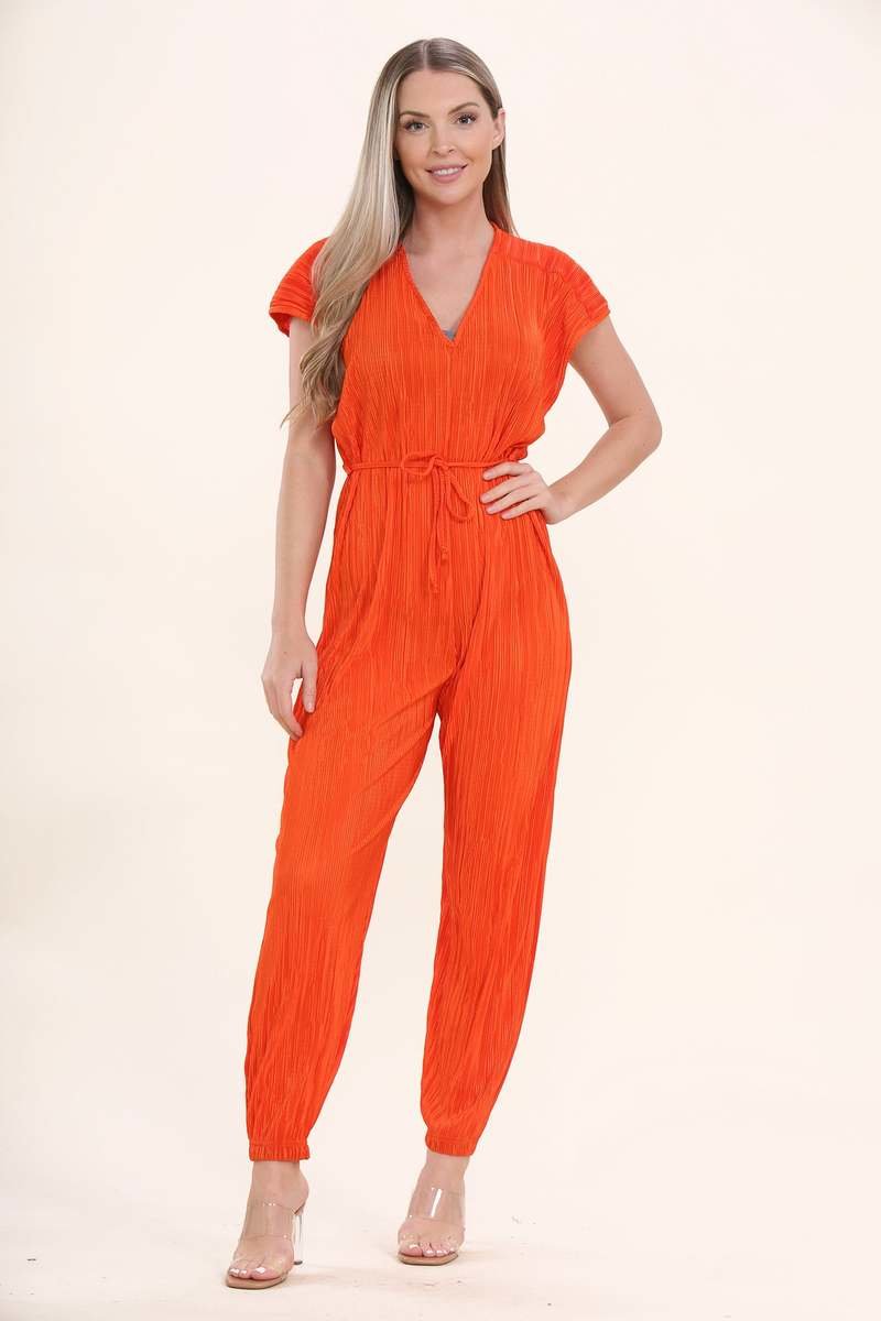 Kinsley Slim Leg Jumpsuit with Tie Front 