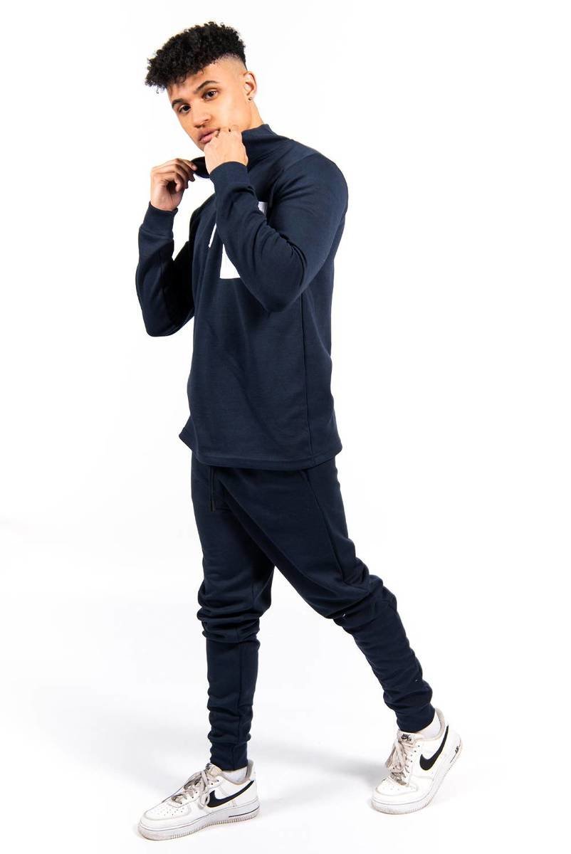 Elliot Half Zip Contrast Pockets Skinny Fit Tracksuit Elliot Half Zip Contrast Pockets Skinny Fit Tracksuit