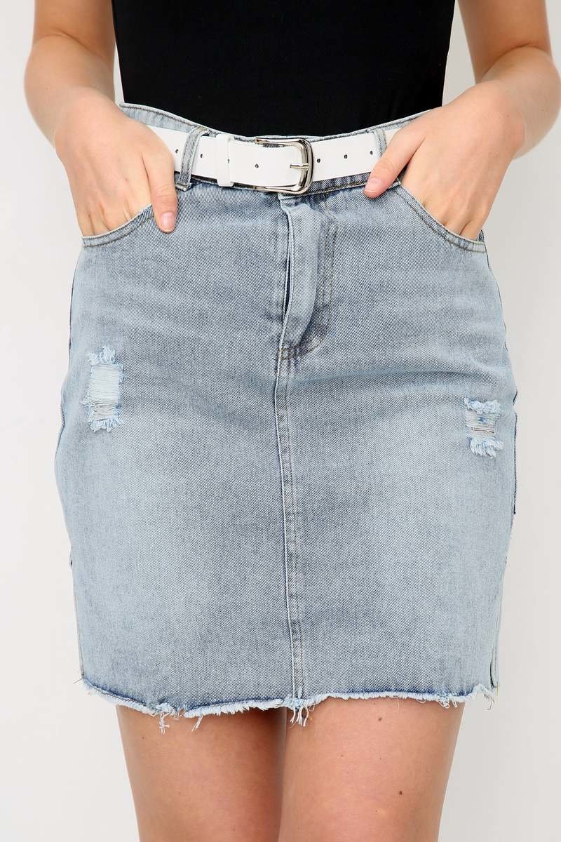 Savanna Side Slit Denim Skirt Savanna Side Slit Denim Skirt