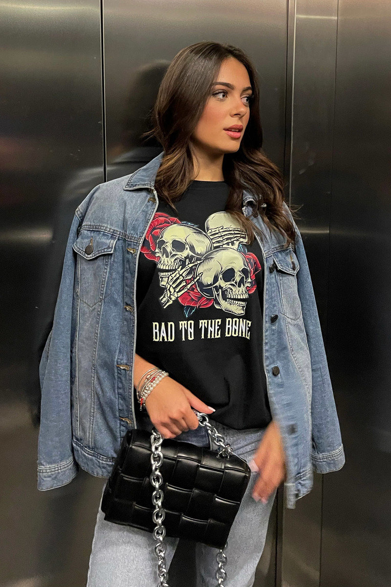 Demi Bad To The Bone Graphic T-Shirt Thumbnail Demi Bad To The Bone Graphic T-Shirt Thumbnail
