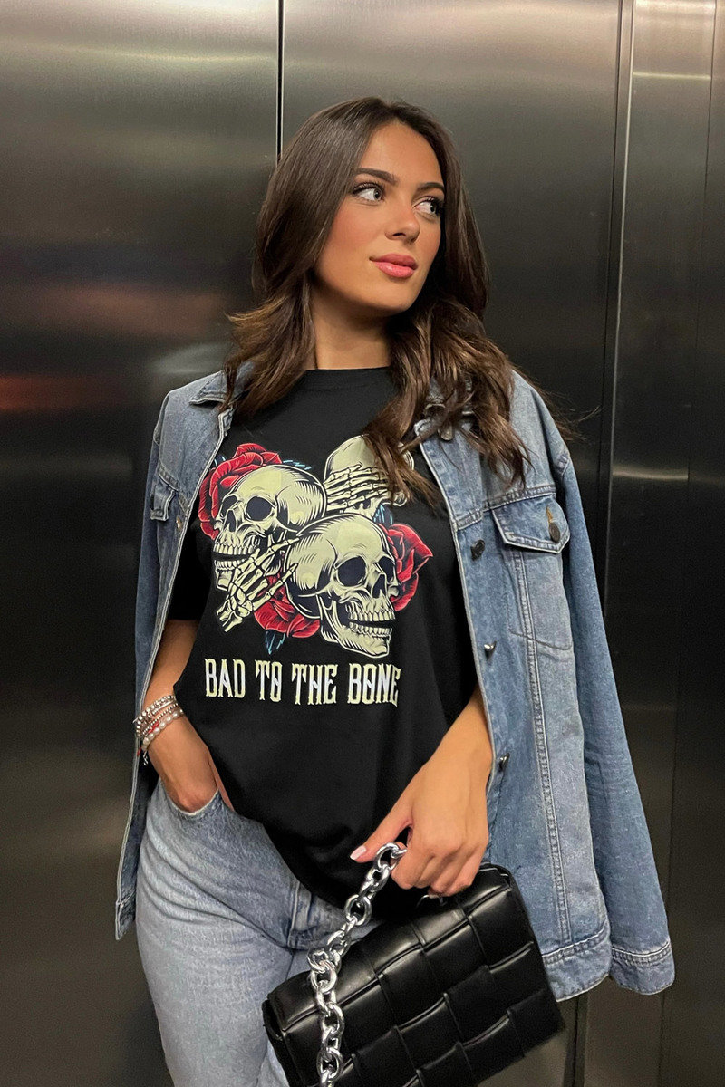 Demi Bad To The Bone Graphic T-Shirt Demi Bad To The Bone Graphic T-Shirt