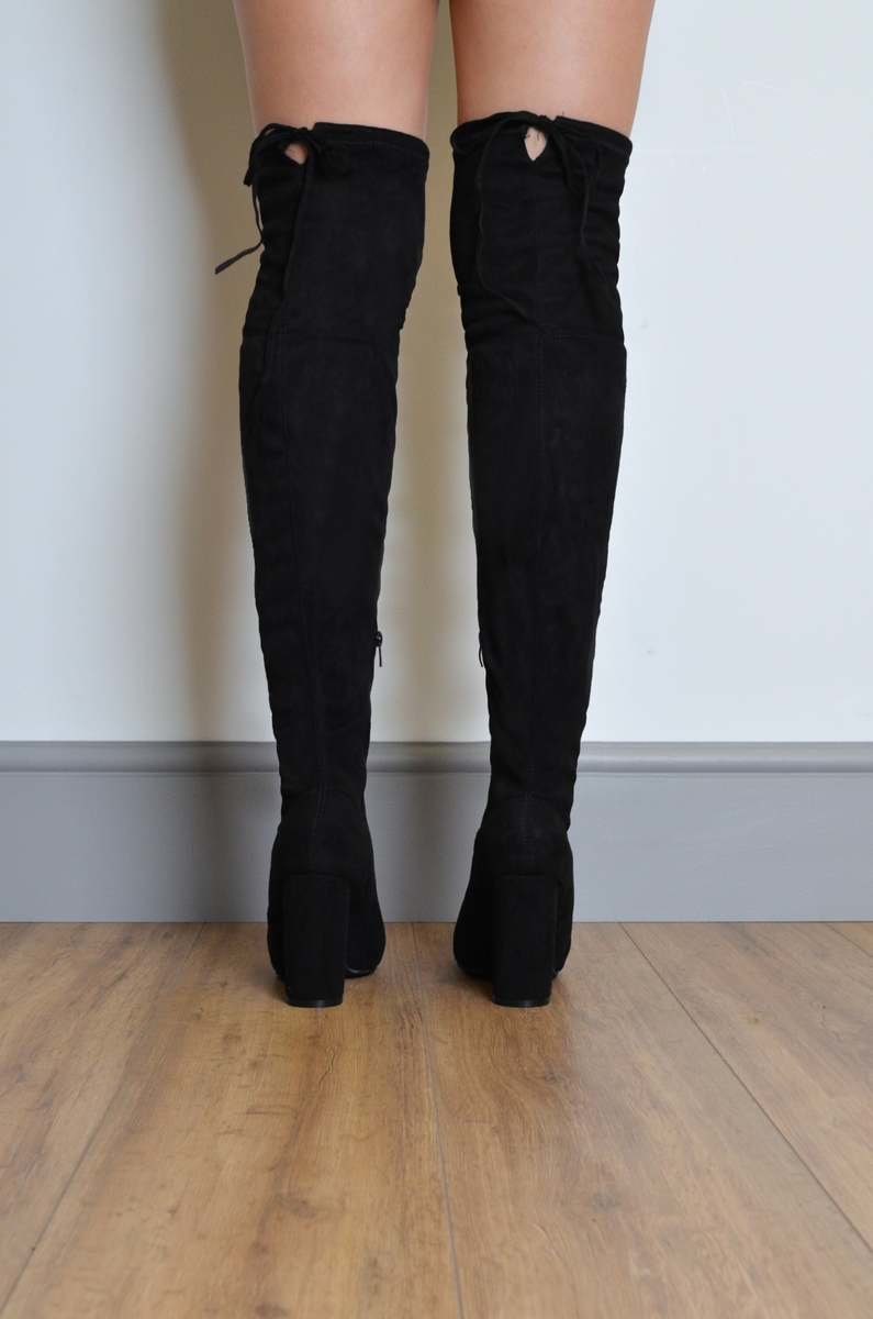 Jasmine Suede Over The Knee High Chunky Heeled Boots Thumbnail Jasmine Suede Over The Knee High Chunky Heeled Boots Thumbnail