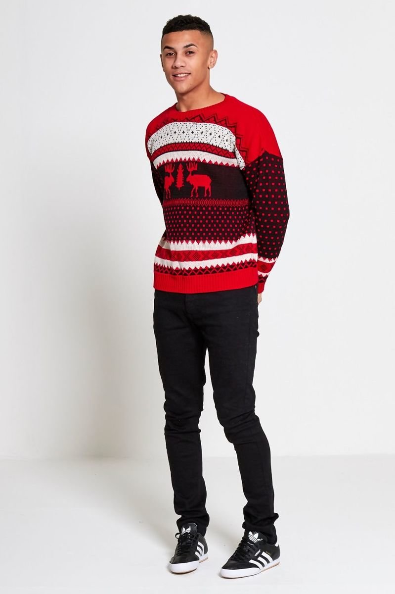 Caleb Novelty Reindeer Christmas Jumper Thumbnail Caleb Novelty Reindeer Christmas Jumper Thumbnail