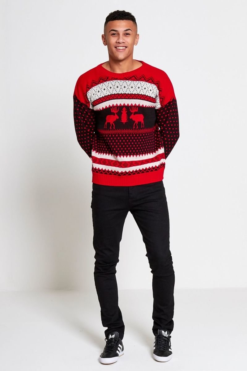 Caleb Novelty Reindeer Christmas Jumper Thumbnail Caleb Novelty Reindeer Christmas Jumper Thumbnail