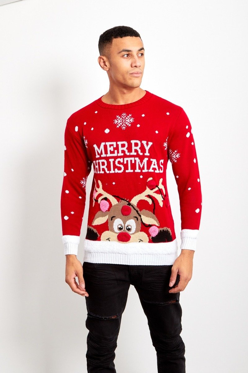 Blake Pom Reindeer Merry Christmas Jumper Blake Pom Reindeer Merry Christmas Jumper