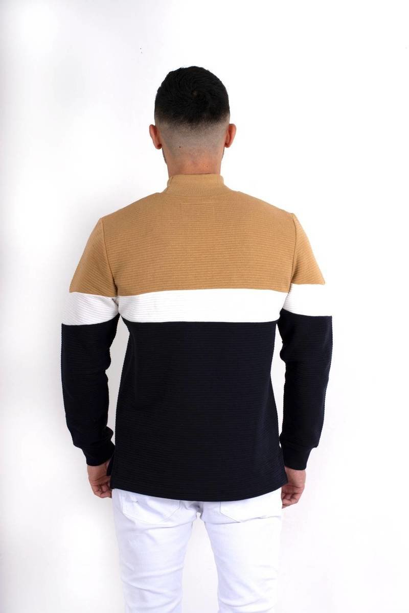Matthew Ribbed Three-Tone Jumper Thumbnail Matthew Ribbed Three-Tone Jumper Thumbnail