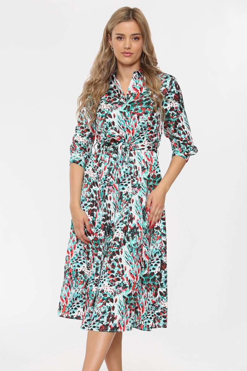 Selina Satin Print Midi Dress Thumbnail Selina Satin Print Midi Dress Thumbnail