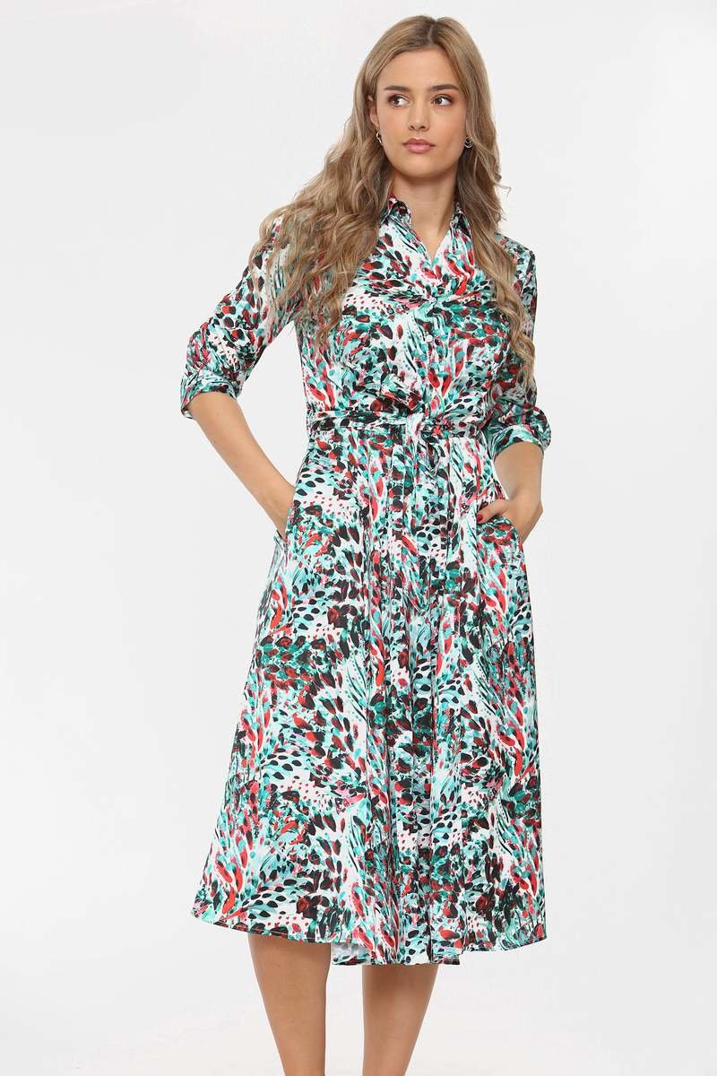 Selina Satin Print Midi Dress Thumbnail Selina Satin Print Midi Dress Thumbnail