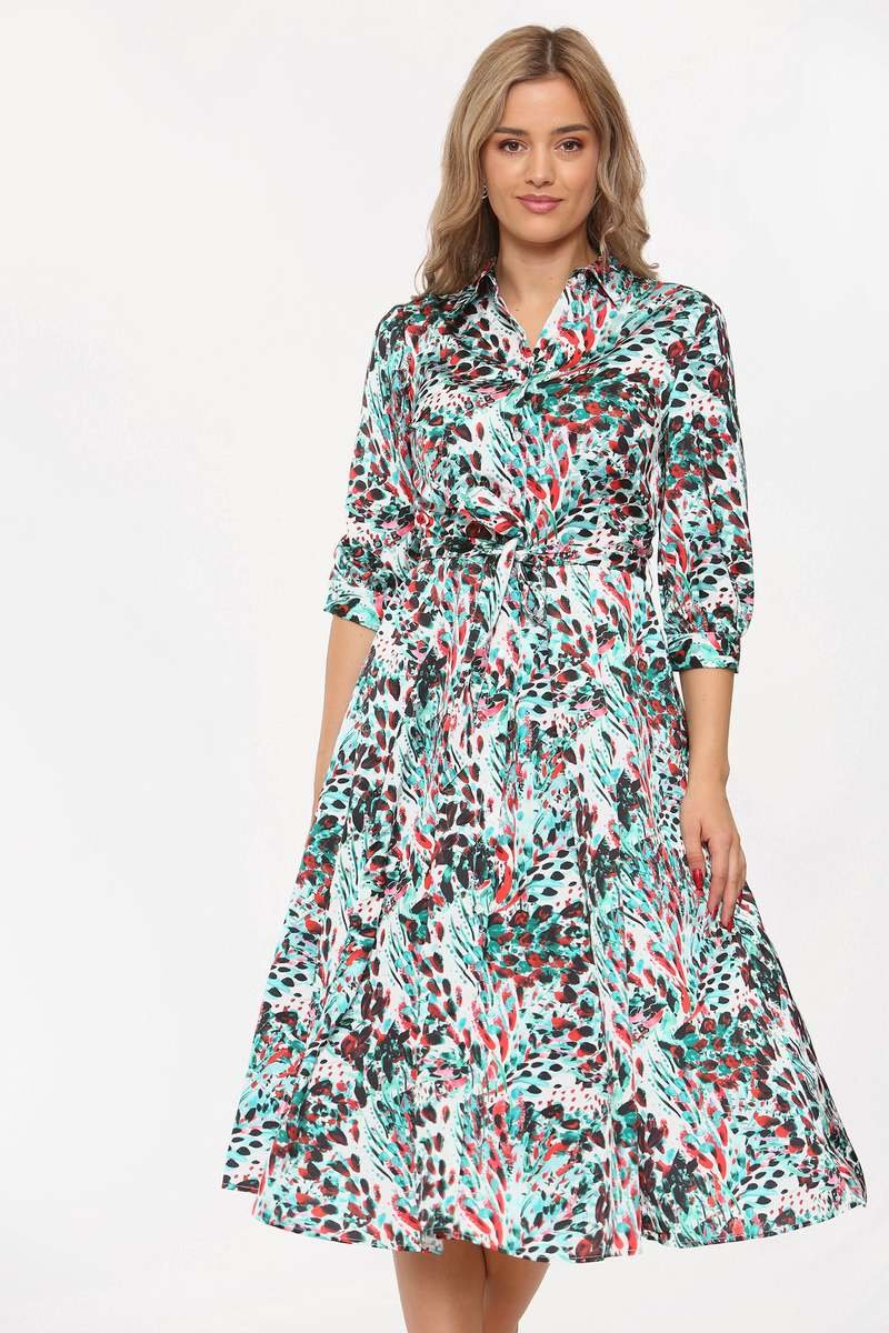 Selina Satin Print Midi Dress Selina Satin Print Midi Dress