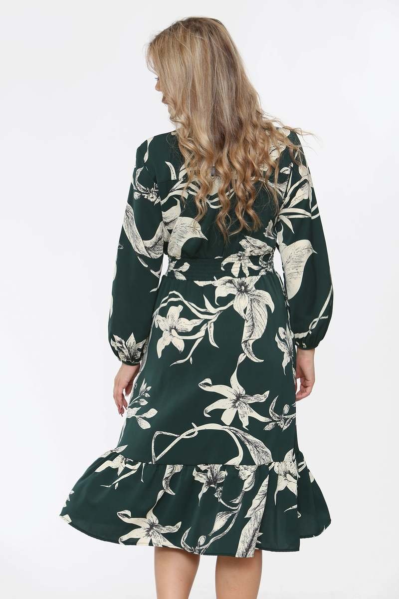 Farah Floral Print Frilled Hem Midi Dress Thumbnail Farah Floral Print Frilled Hem Midi Dress Thumbnail