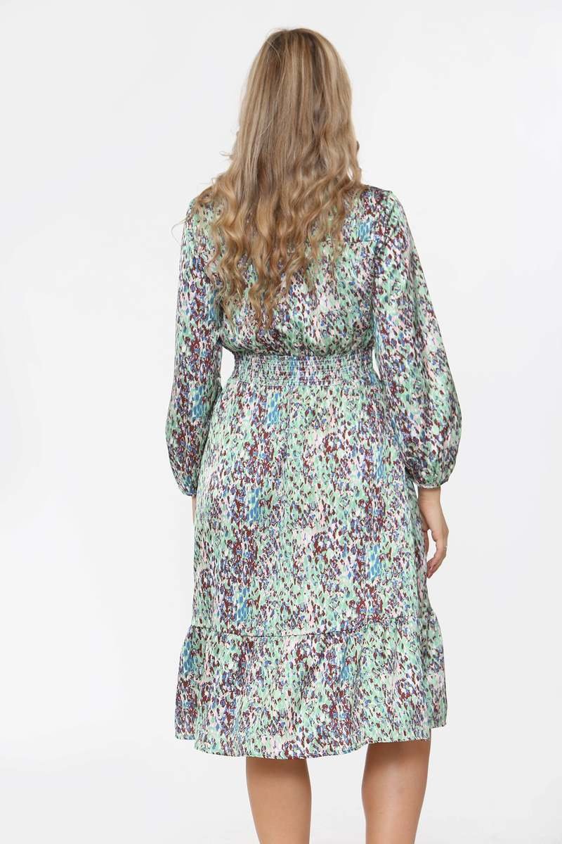 Farah Satin Printed Frilled Hem Midi Dress Thumbnail Farah Satin Printed Frilled Hem Midi Dress Thumbnail