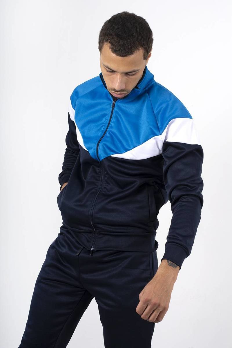 Cody Funnel Tracksuit With Colourblock Panel Detail Cody Funnel Tracksuit With Colourblock Panel Detail