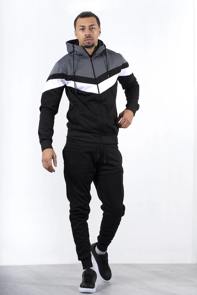 Marley Colourblock Chevron Hooded Skinny Tracksuit Thumbnail Marley Colourblock Chevron Hooded Skinny Tracksuit Thumbnail